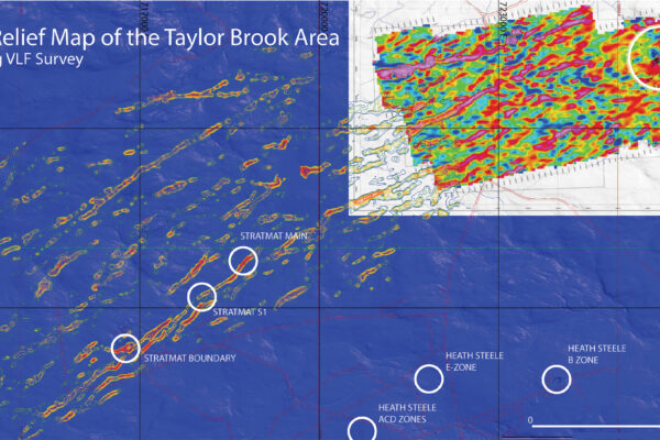 Plan relief Map of the Stratmat - Taylor Brook Area Showing VLF Survey